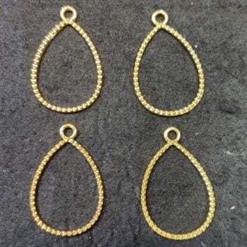 Drop Shape Dotted Gold 4 In 1 Bezels