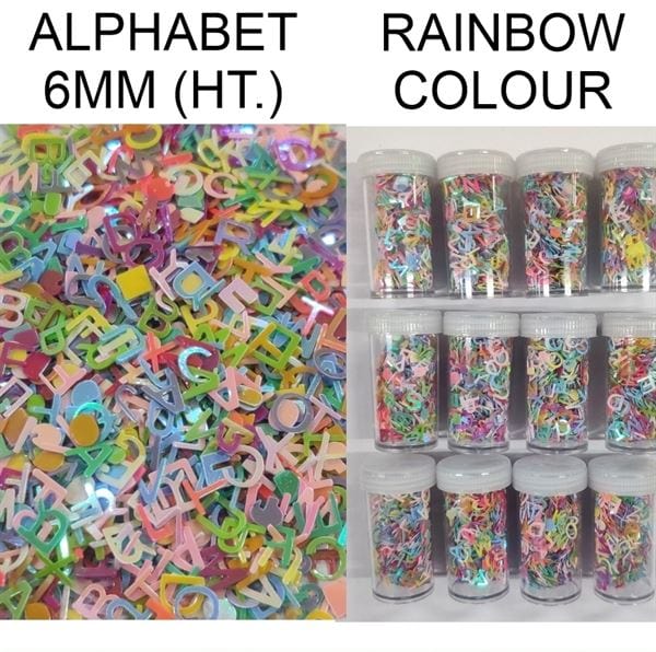 Glitters Rainbow Small Alphabet Design