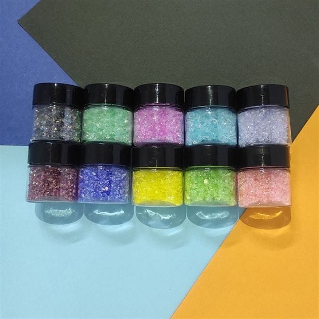Glass Granules Small Rainbow (10Bottle/Set)
