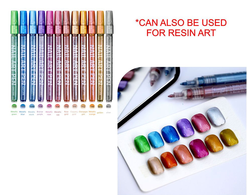 Metallic Nail Art Pen Set