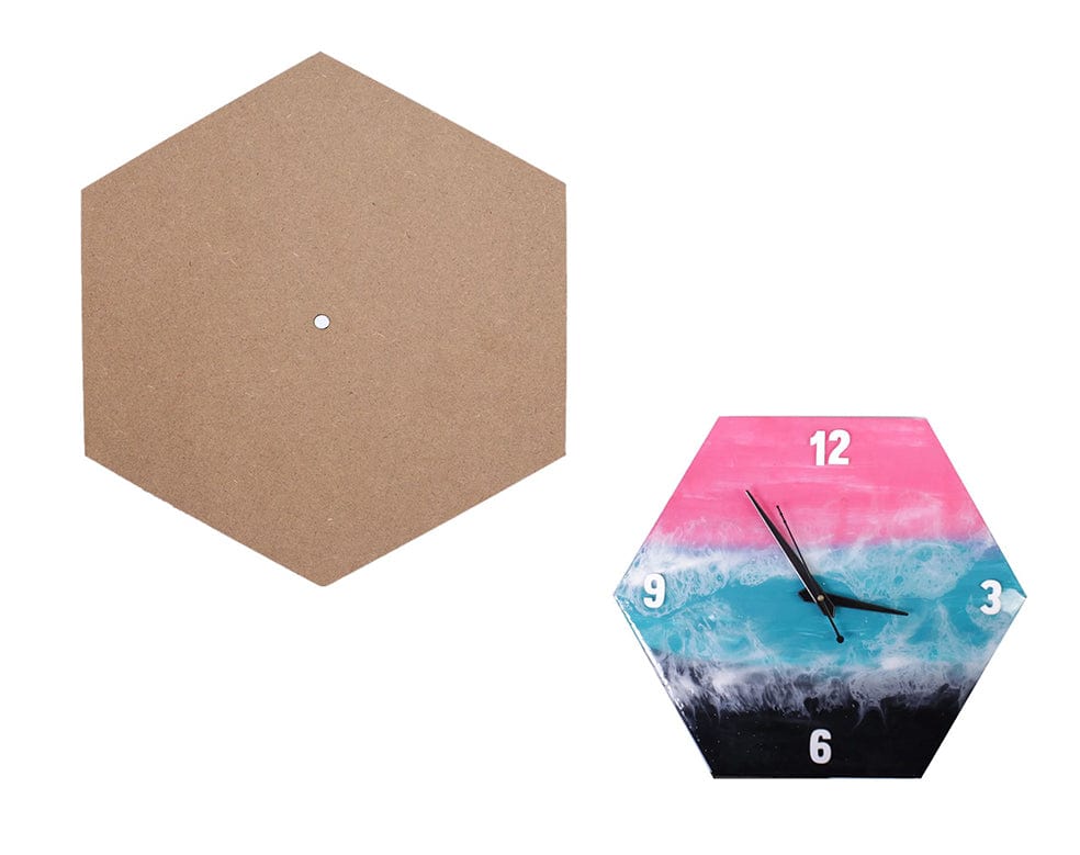 Mdf 12" Hexagon Clock