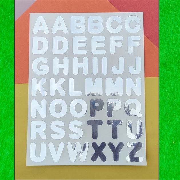 Alphabet Metal Foil Sticker Sheet