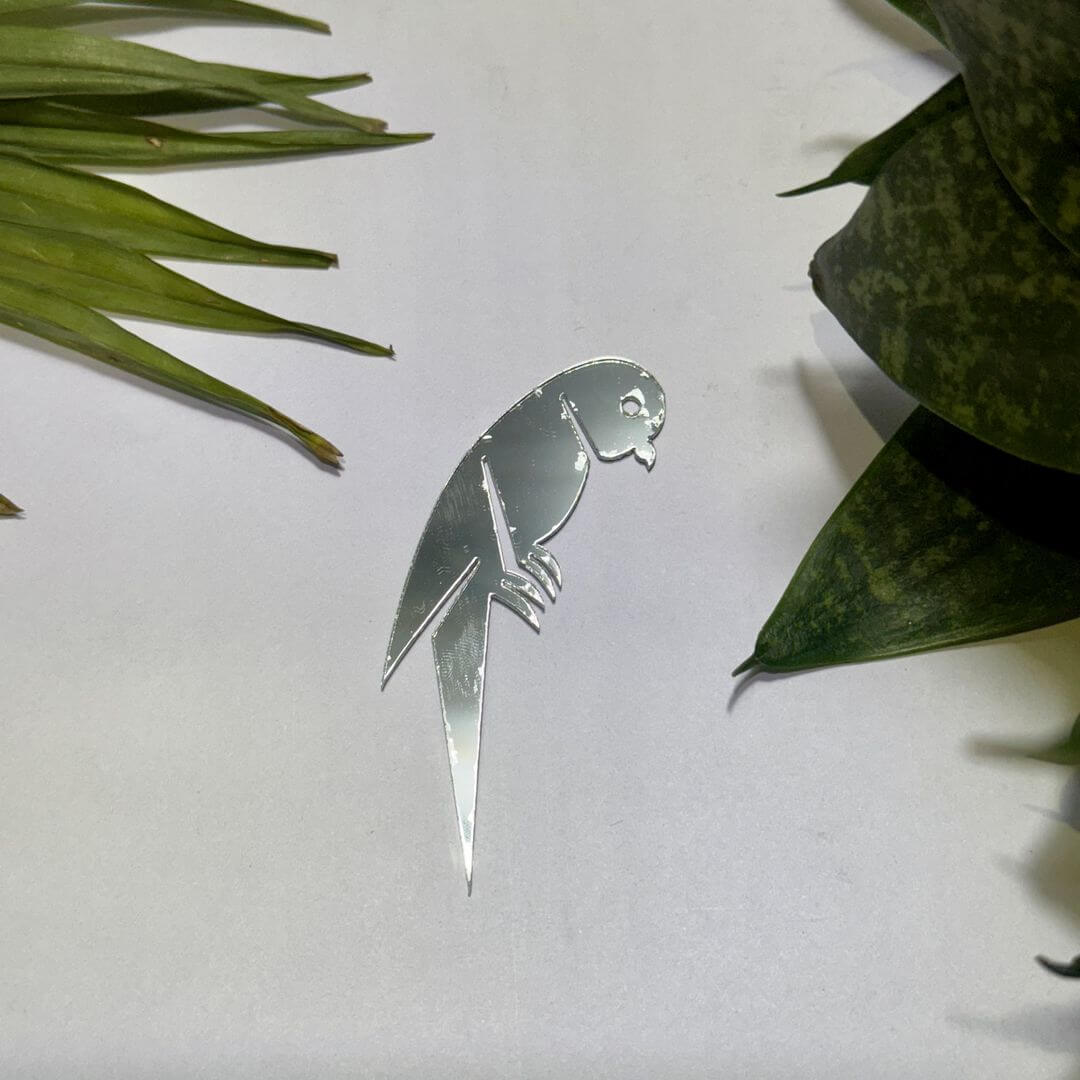 Right Parrot Silver Acrylic Mirror