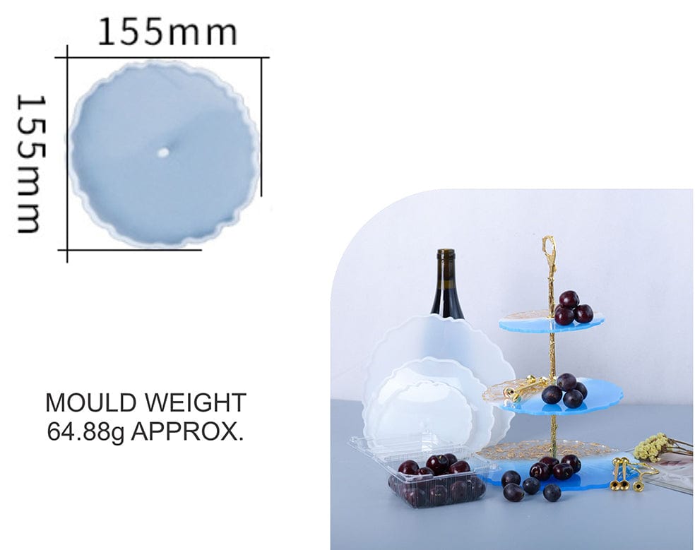 6" Round Agate Clock Dial & Cake Stand Mould
