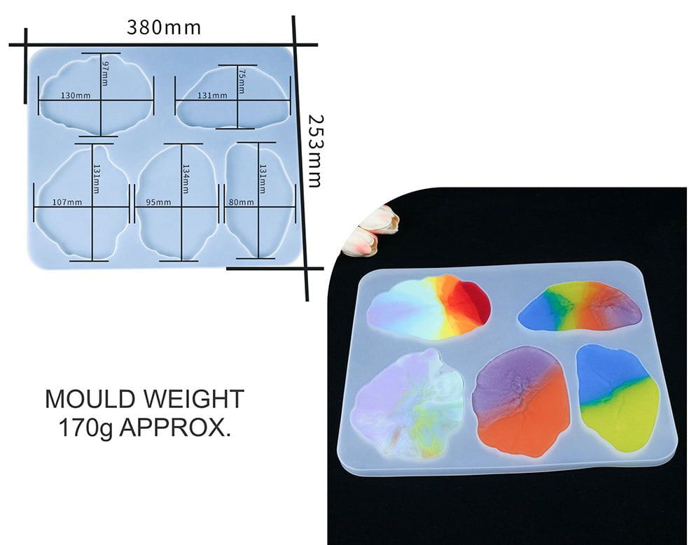 5 Cavity  Agate Coaster Mould