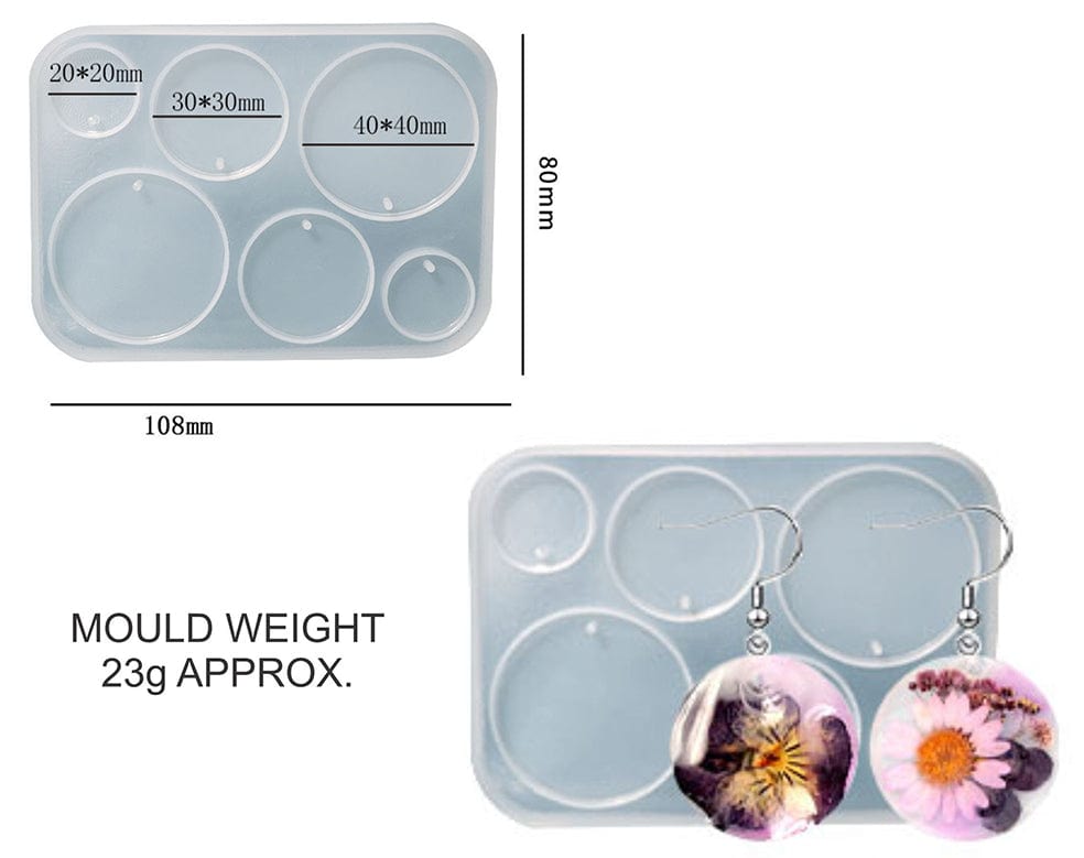 6 Cavity Round Jewellery & Keychain  Mould