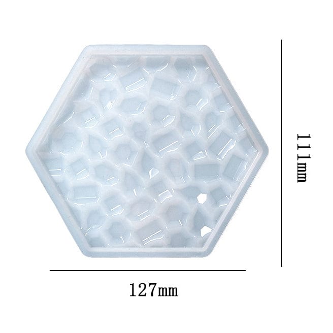 Hexagon Mosaic Texture Coaster Mould