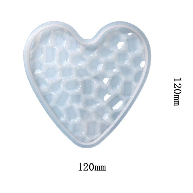 Heart Shaped Mosaic Texture Coaster Mould