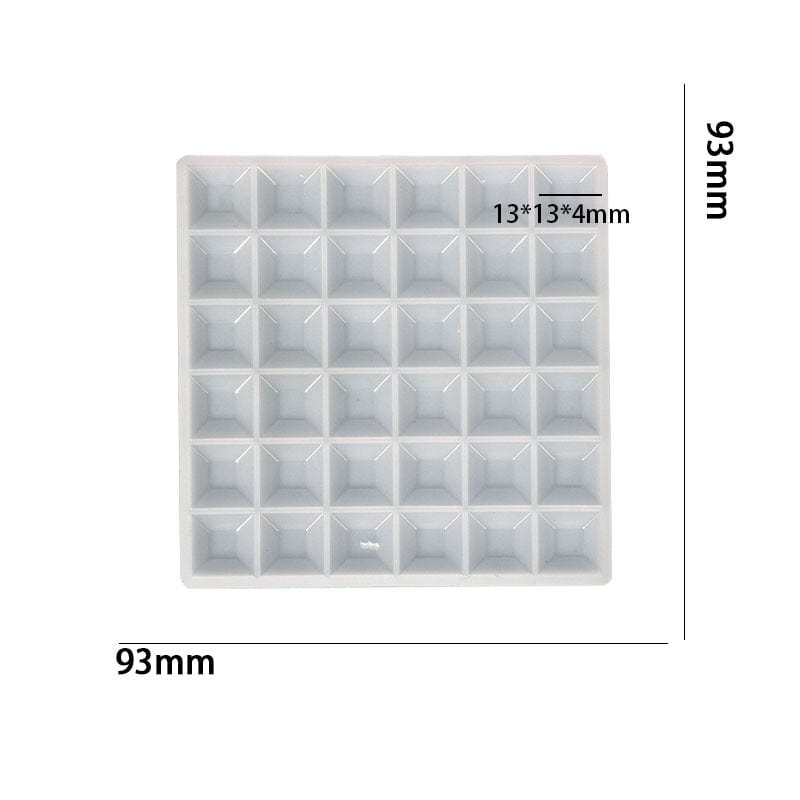 36 Cavity Square Diamond Mosaic Mould For Recasting & Lippan Art