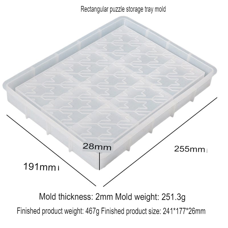 Rectangle Puzzle Design Storage Tray Mould
