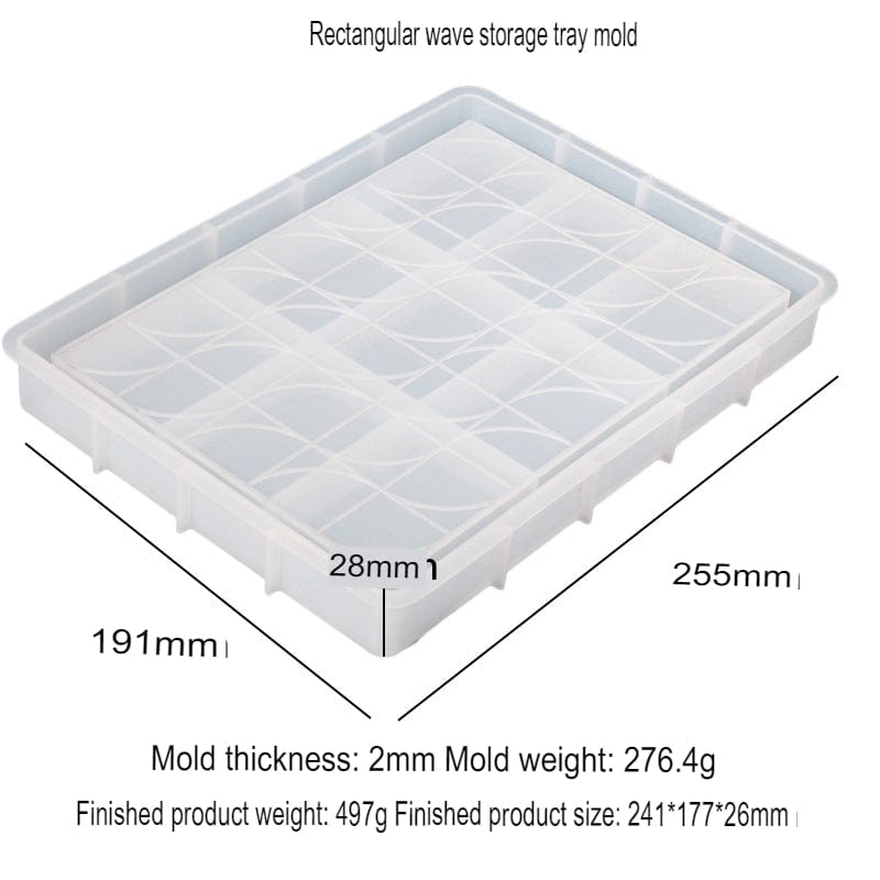 Rectangle Wave Design Storage Tray Mould