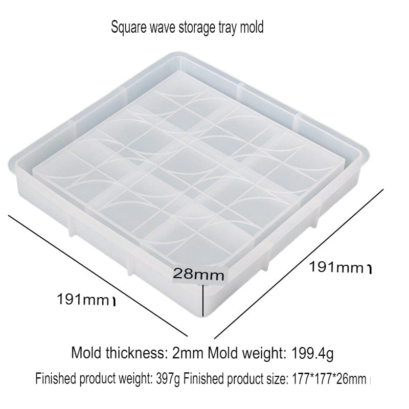 Square Wave Design Storage Tray Mould