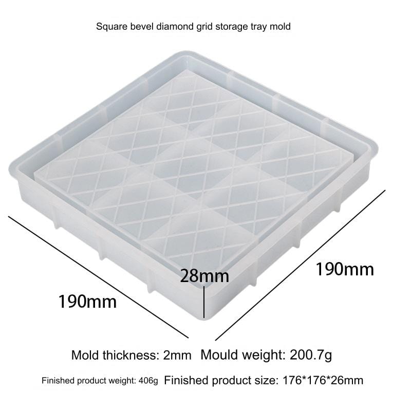 Square Checkered (Katli) Design Storage Tray Mould