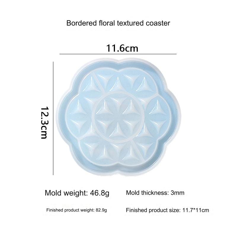 Flower Textured Coaster With Boundry Mould