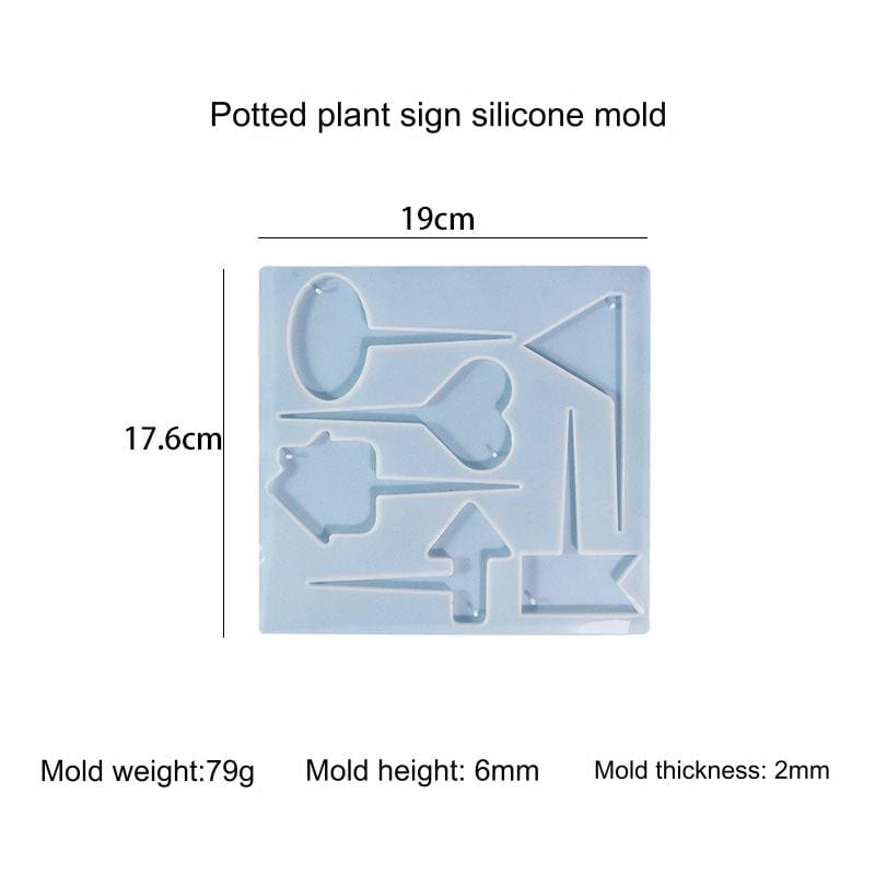 6 Cavity Sign Board & Cake Topper Mould