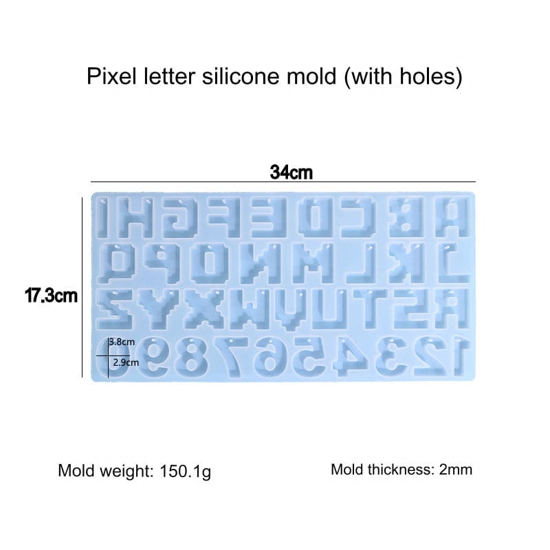 Pixel Font Alphabet Abcd With Hole Mould