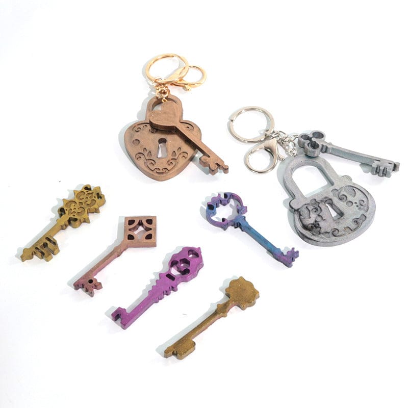 12 Cavity Lock & Key Pendant & Keychain Mould