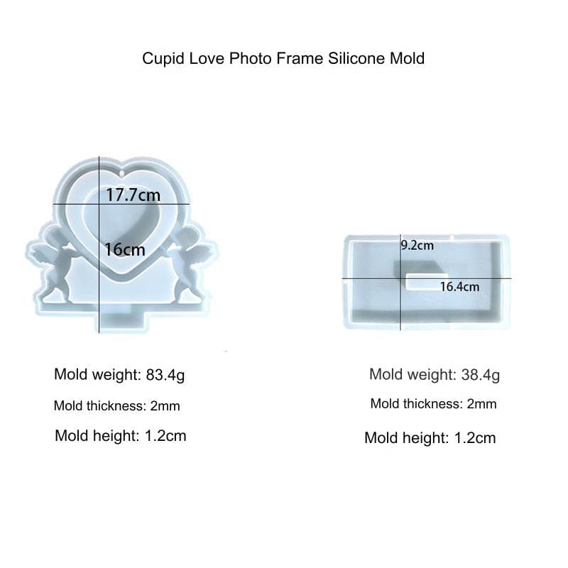Cupid With Hanging Heart & Stand Photo Frame Mould