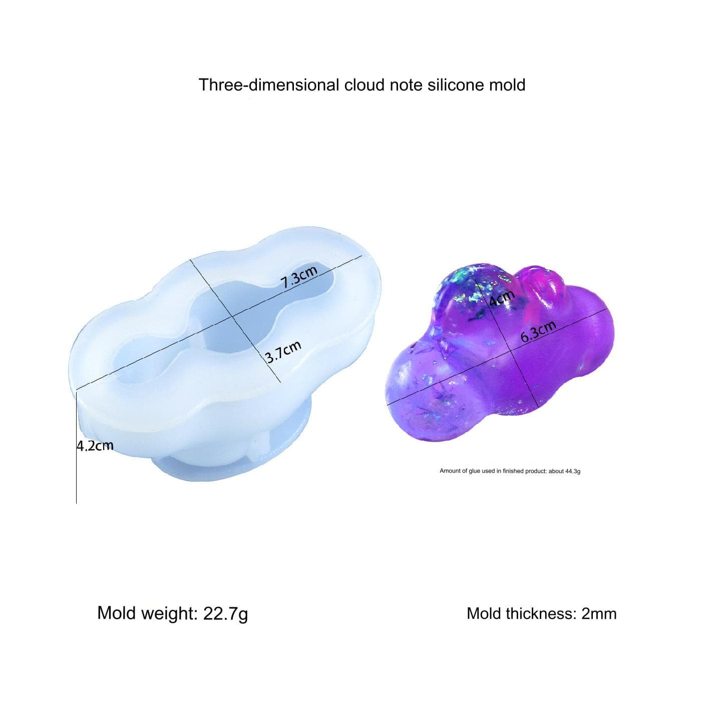 3D Cloud Shaped Note , Card & Paper Weight Mould