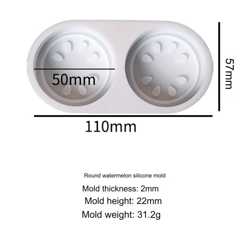 2 Cavity Round Watermelon Slice Soap & Candle Mould