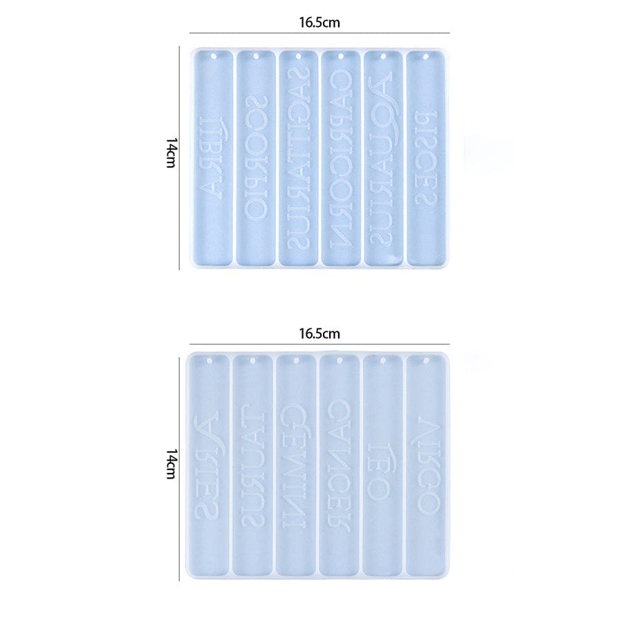 Set Of 2 (Total 12 Cavity) Zodiac Sign BookMark Mould