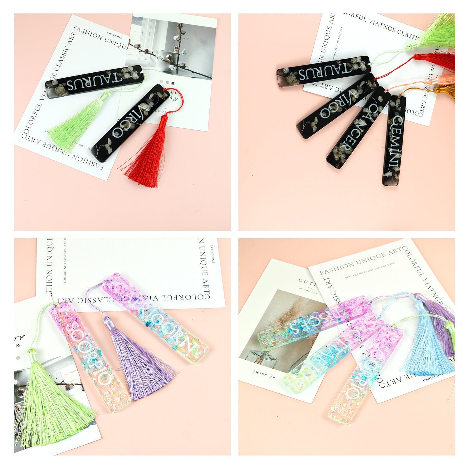 Set Of 2 (Total 12 Cavity) Zodiac Sign BookMark Mould