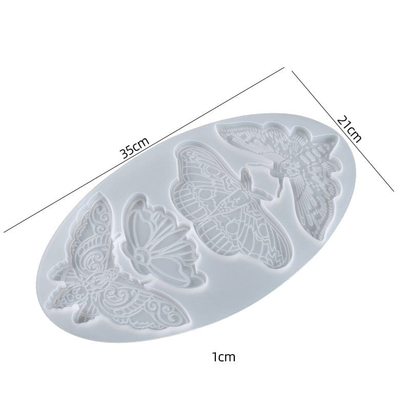 4 Cavity Butterfly Emboss Design Coaster Mould