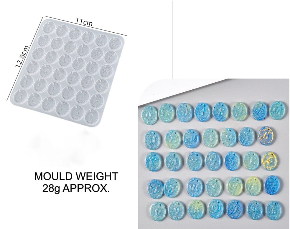Alphabet & Number Oval Keychain Mould