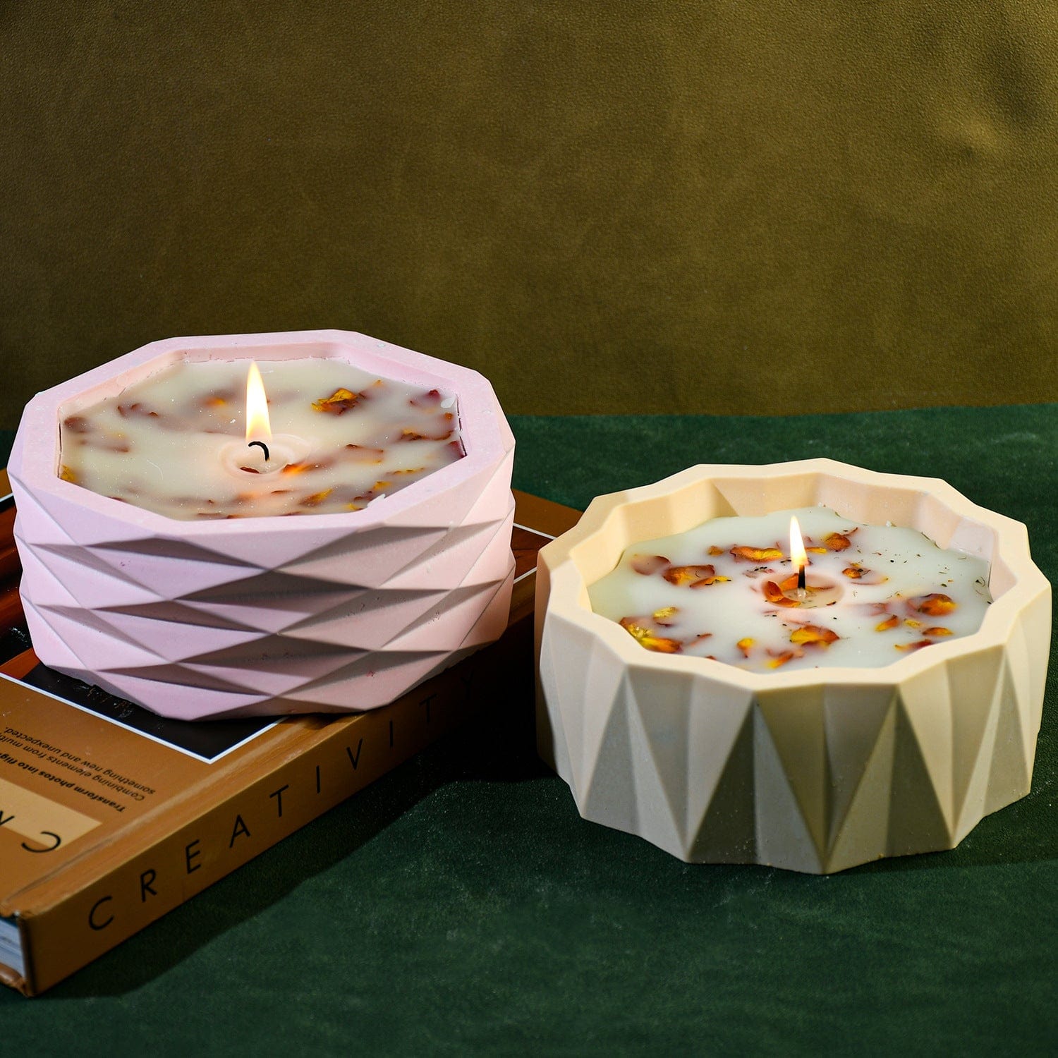 Large Diamond Cut Octagon Planter, Storage & Candle Holder Mould