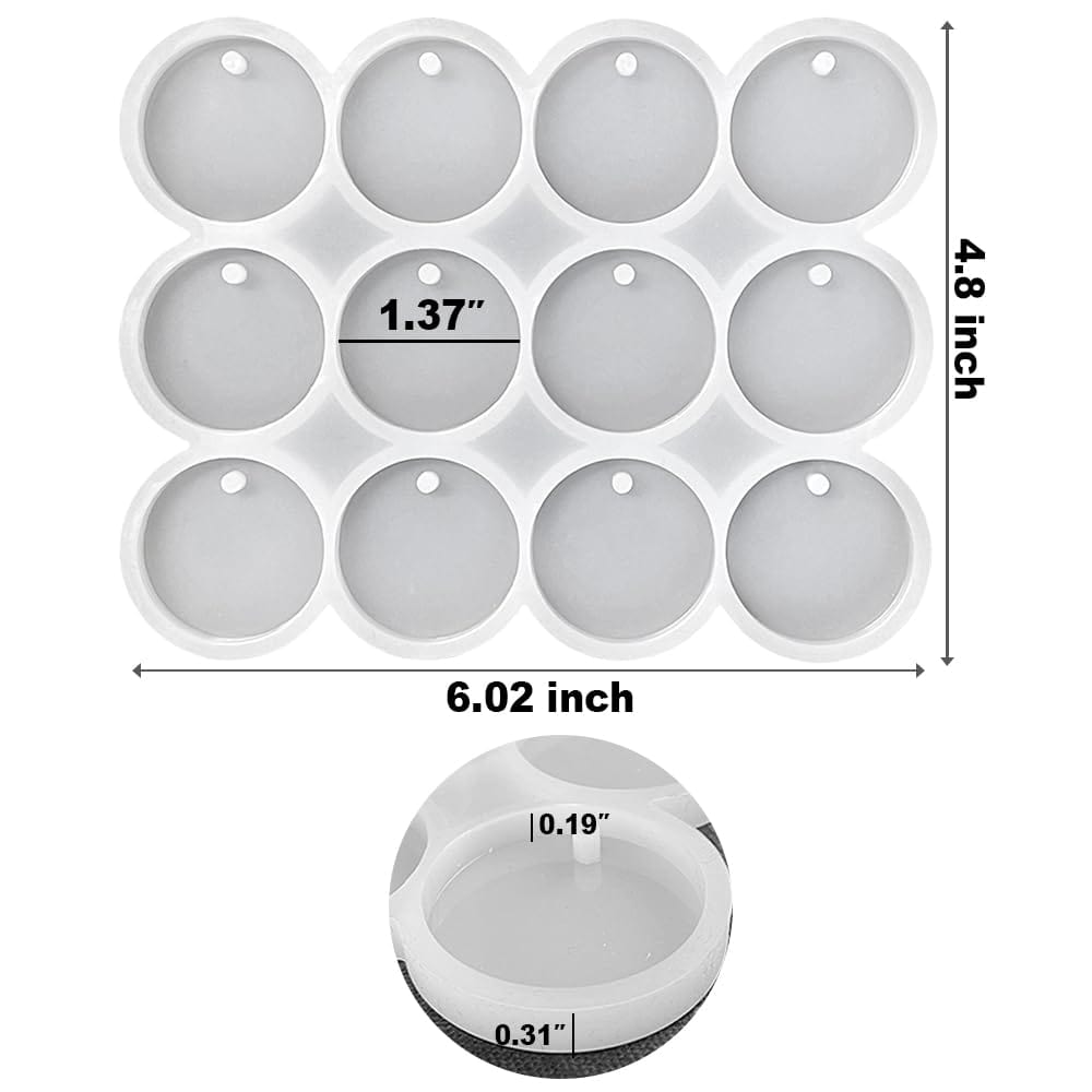 12 Cavity Round Keychain & Pendant Mould