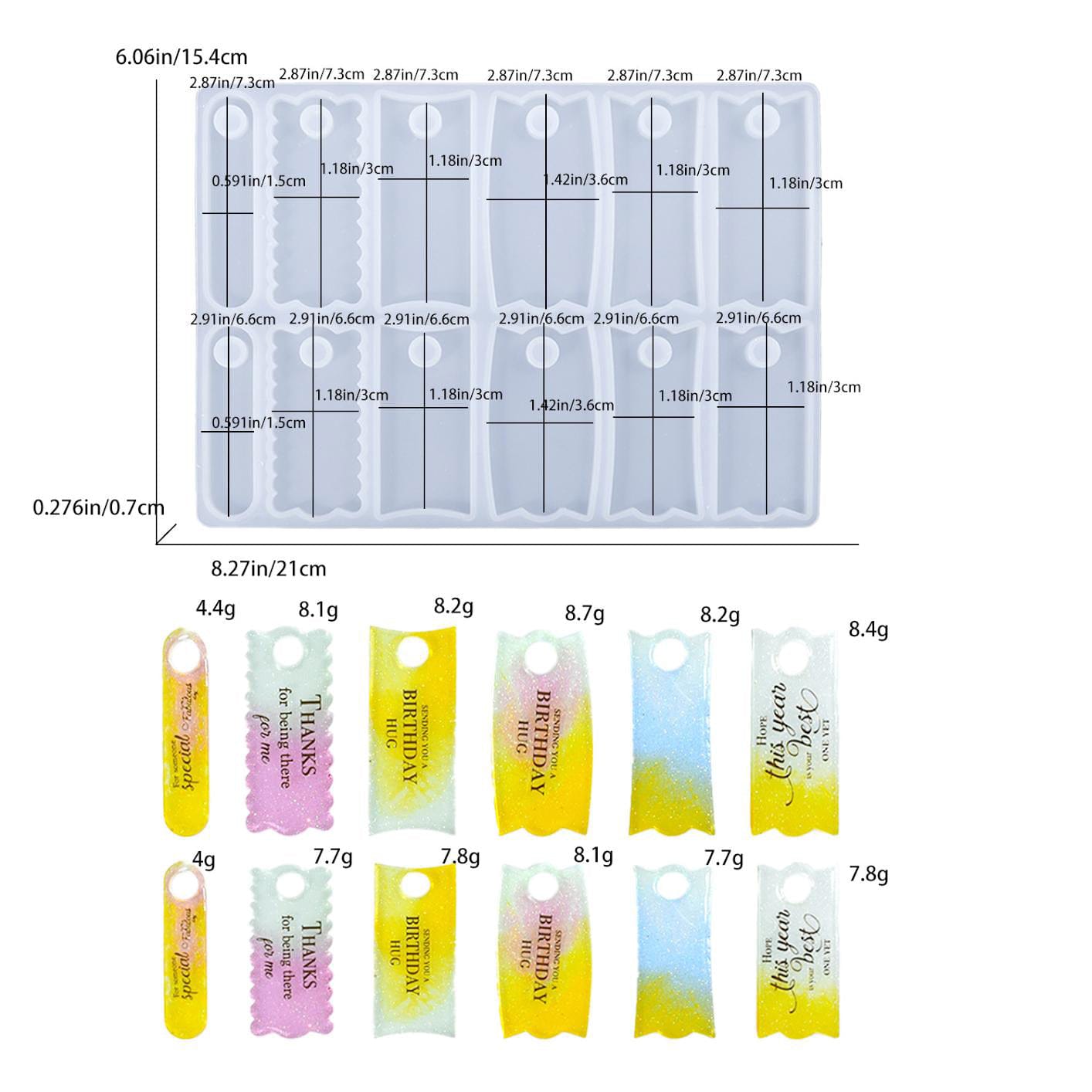 12 Cavity Name Plate & Bookmark Mould