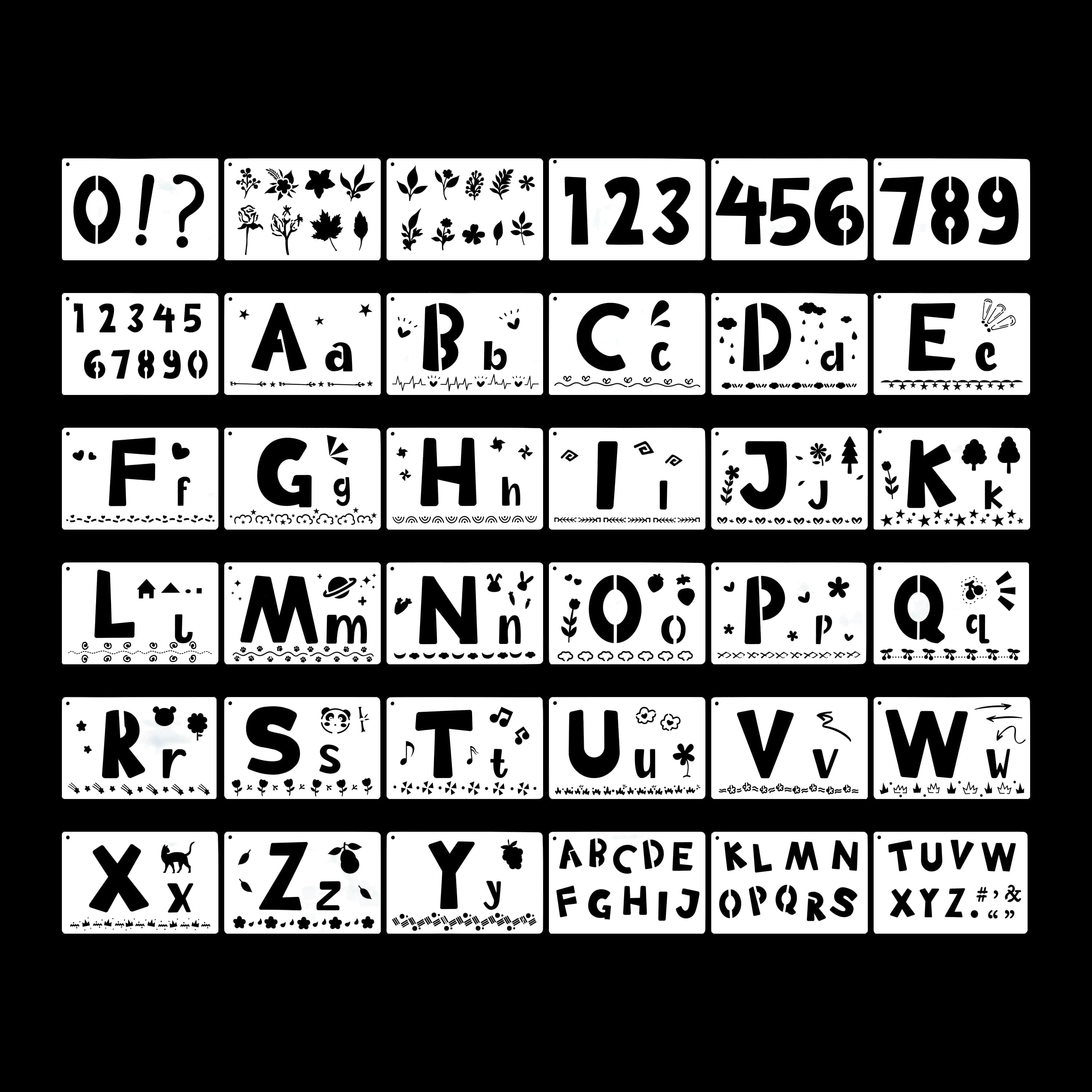 36 In 1 Alphabet & Numeric Stencil Set
