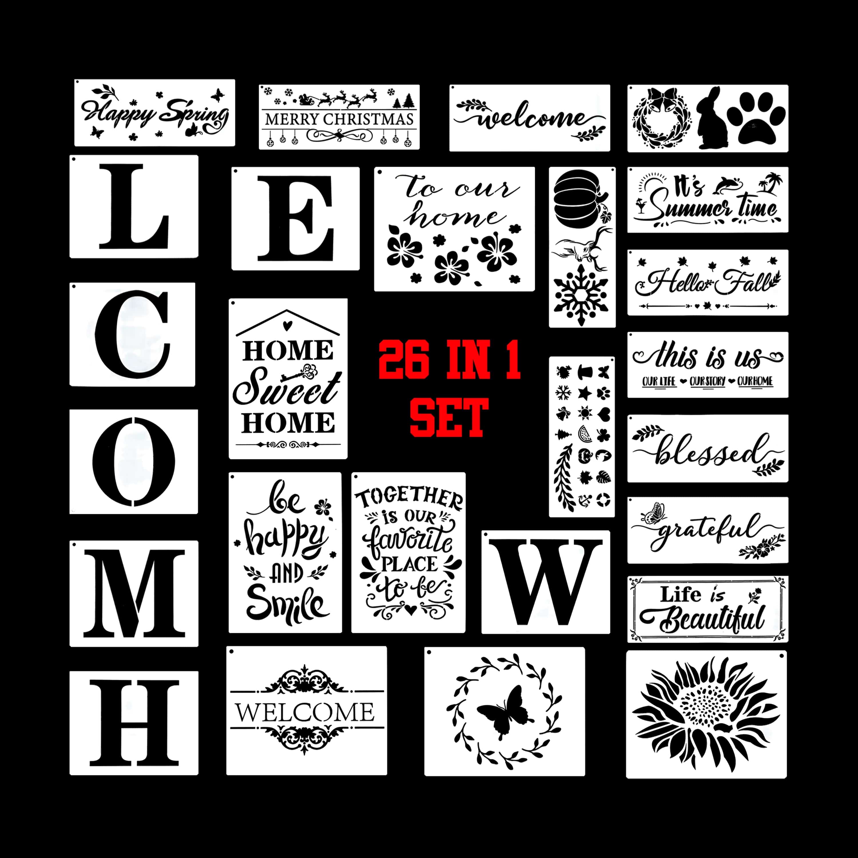 26 In 1 Forest Stencil Set