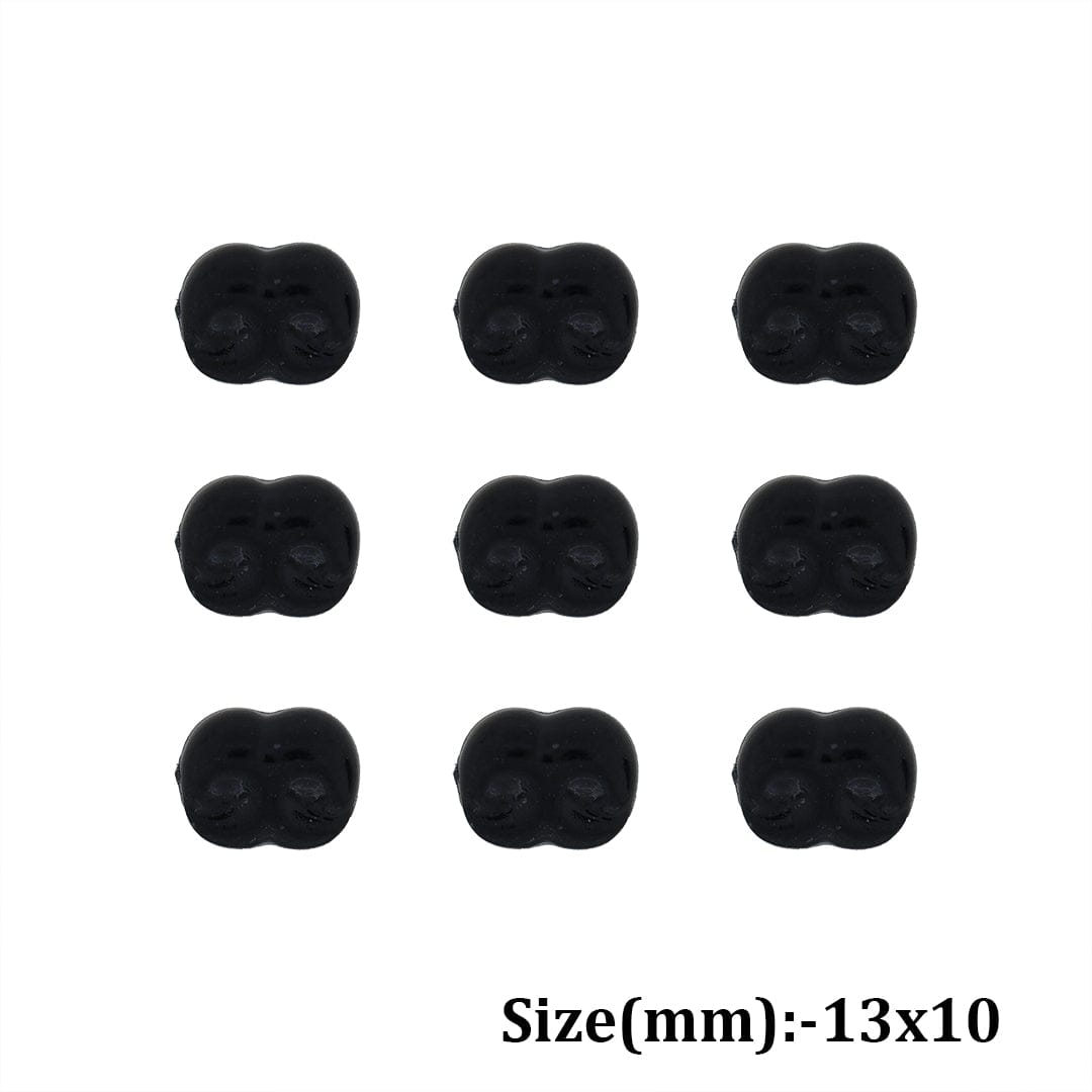Black Puppy Nose Flat Base (13 X 10mm)