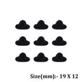 12Pcs Black Cat Nose Flat Base