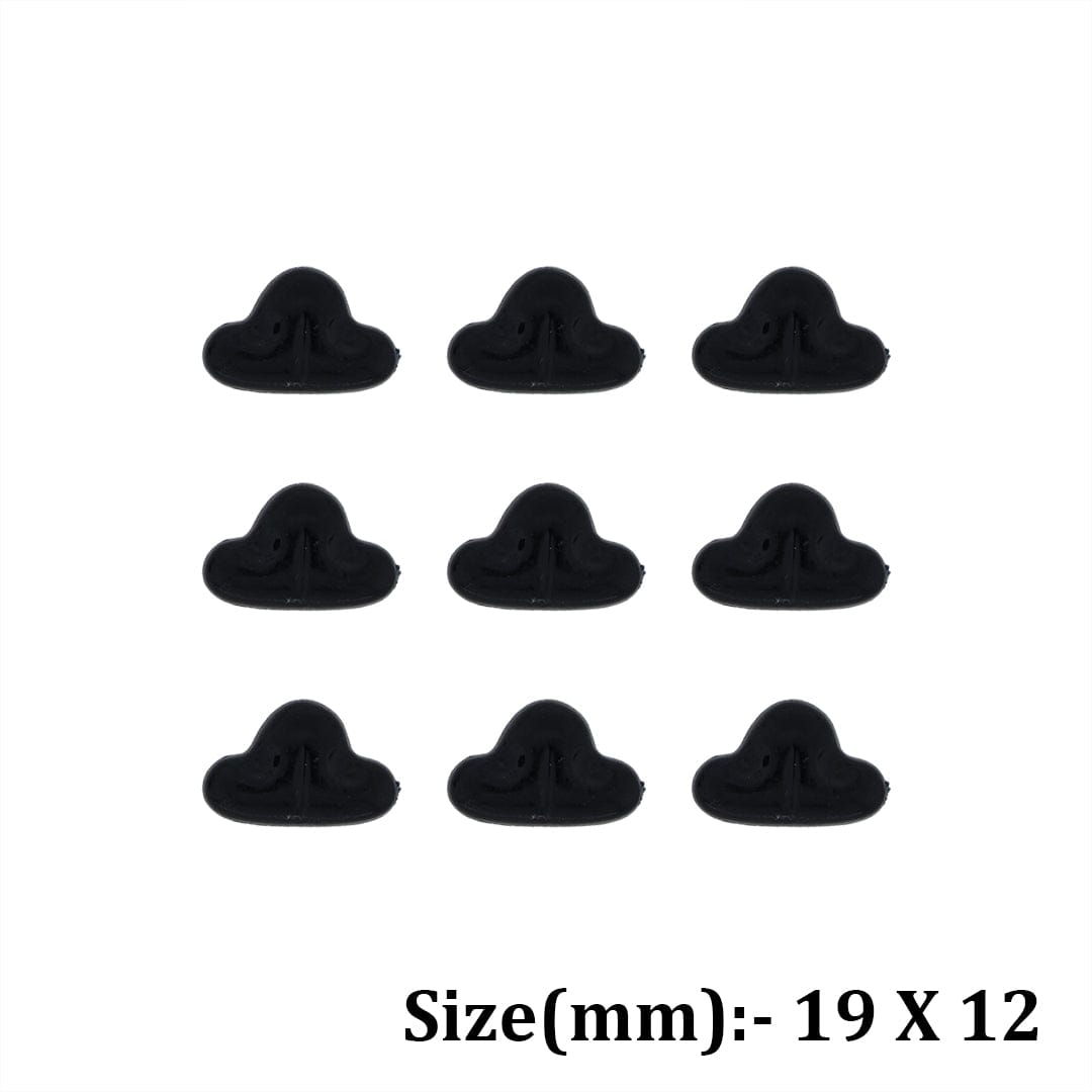 12Pcs Black Cat Nose Flat Base