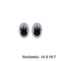 16 x 10.7mm Oval Eyes With Eyebrow Flat Base