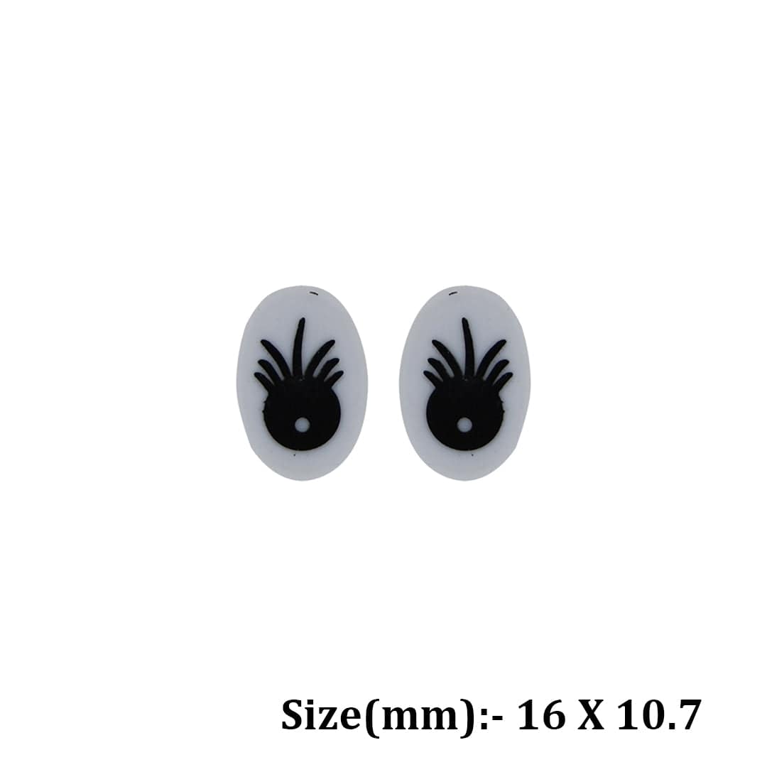 16 x 10.7mm Oval Eyes With Eyebrow Flat Base
