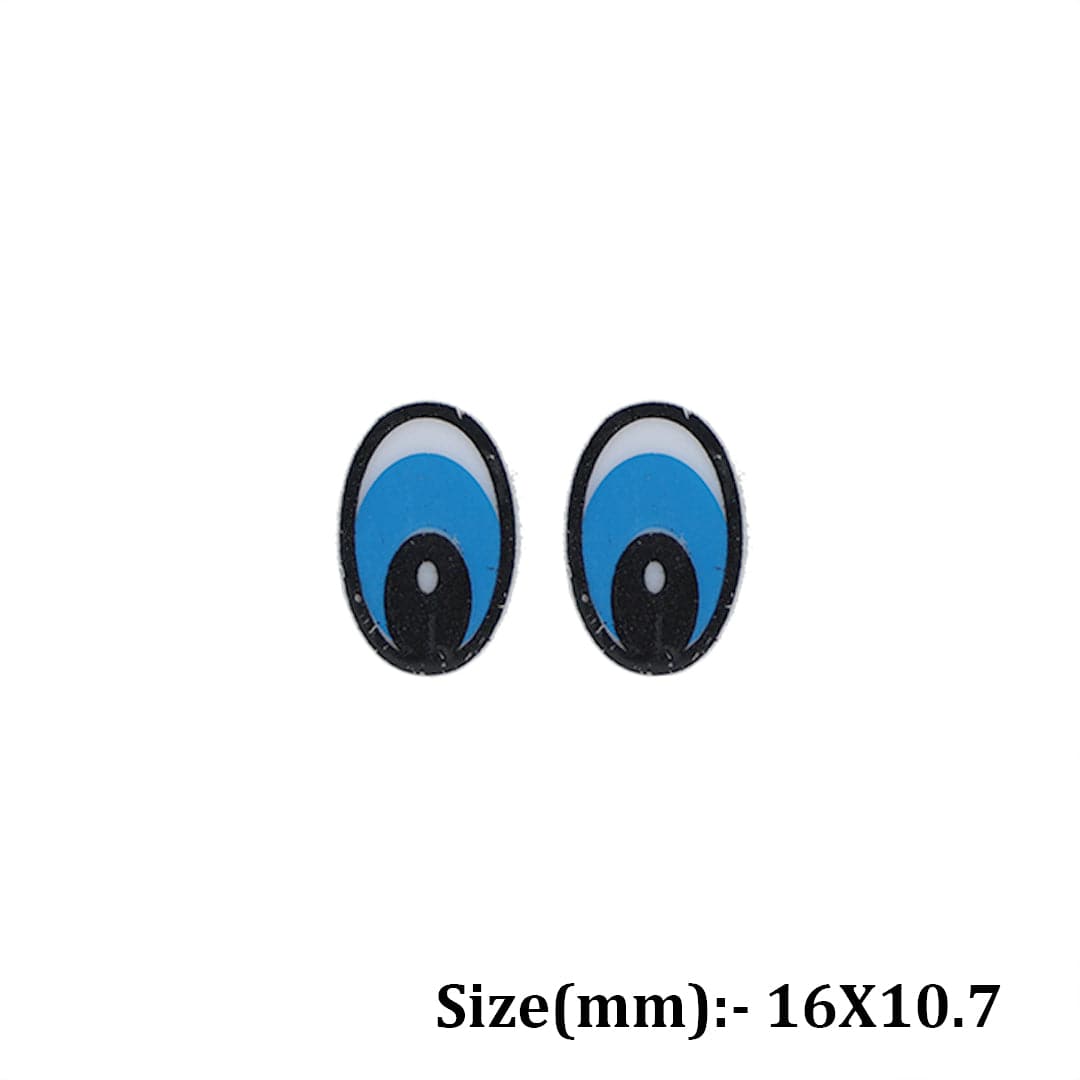 16 x 10.7mm Oval Eyes Flat Base