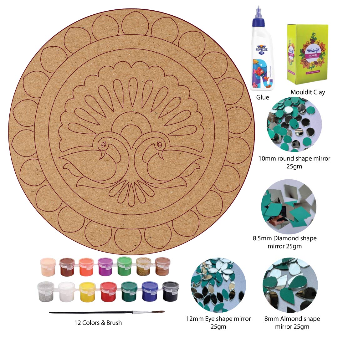 DIY Trendy Peacock Lippan Art Kit