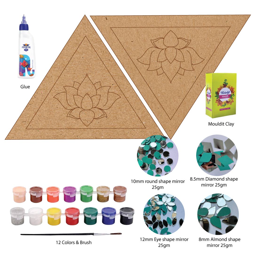 DIY Lotus Triangle Pair Lippan Art Kit