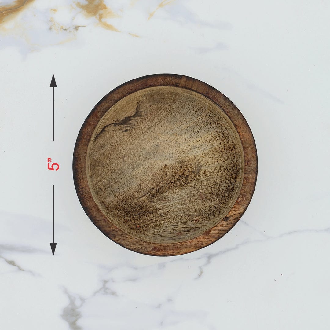 Wooden Candle Round Bowl