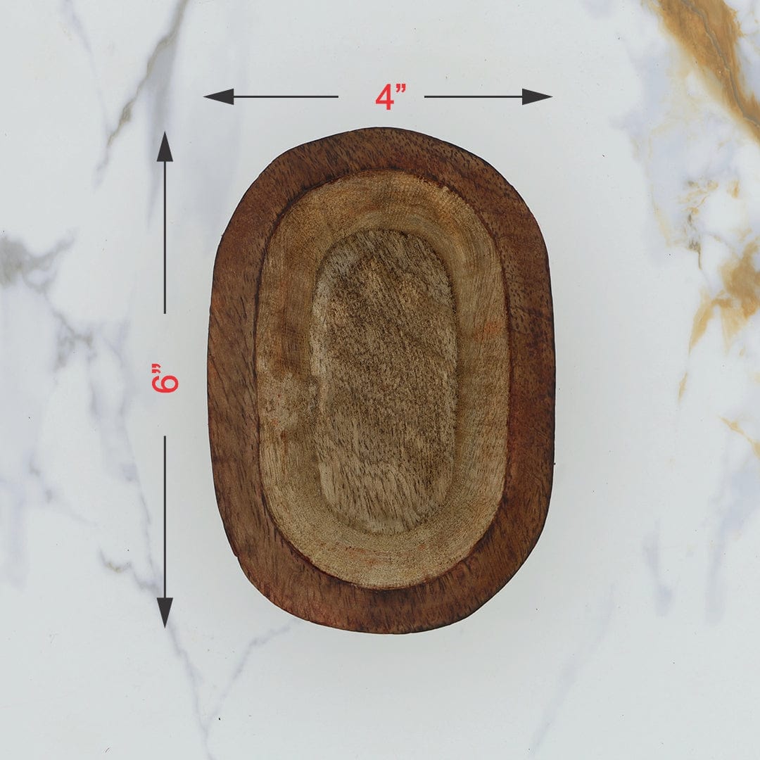 Wooden Candle Oval Boat Bowl