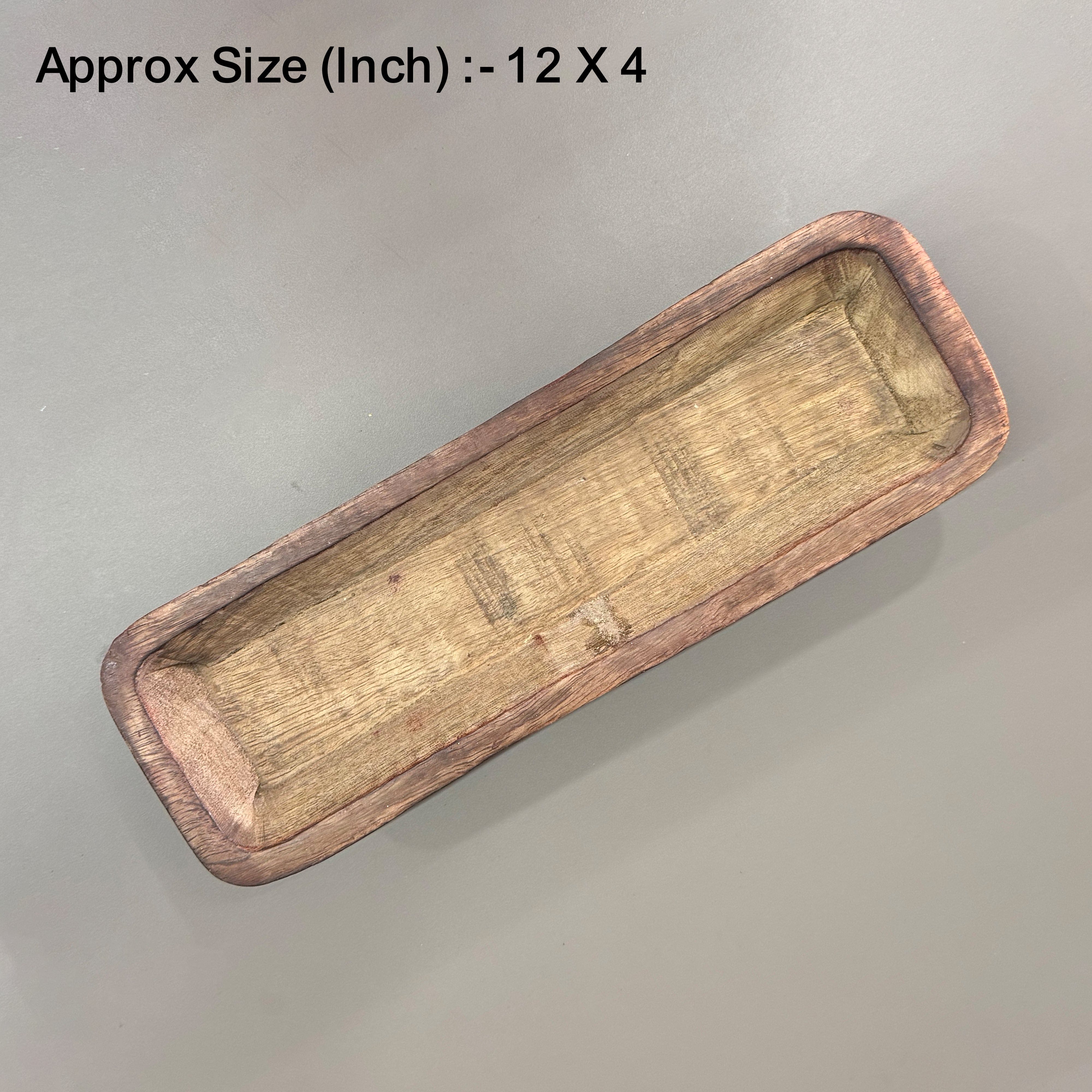 Wooden Candle Rectangle Boat Bowl