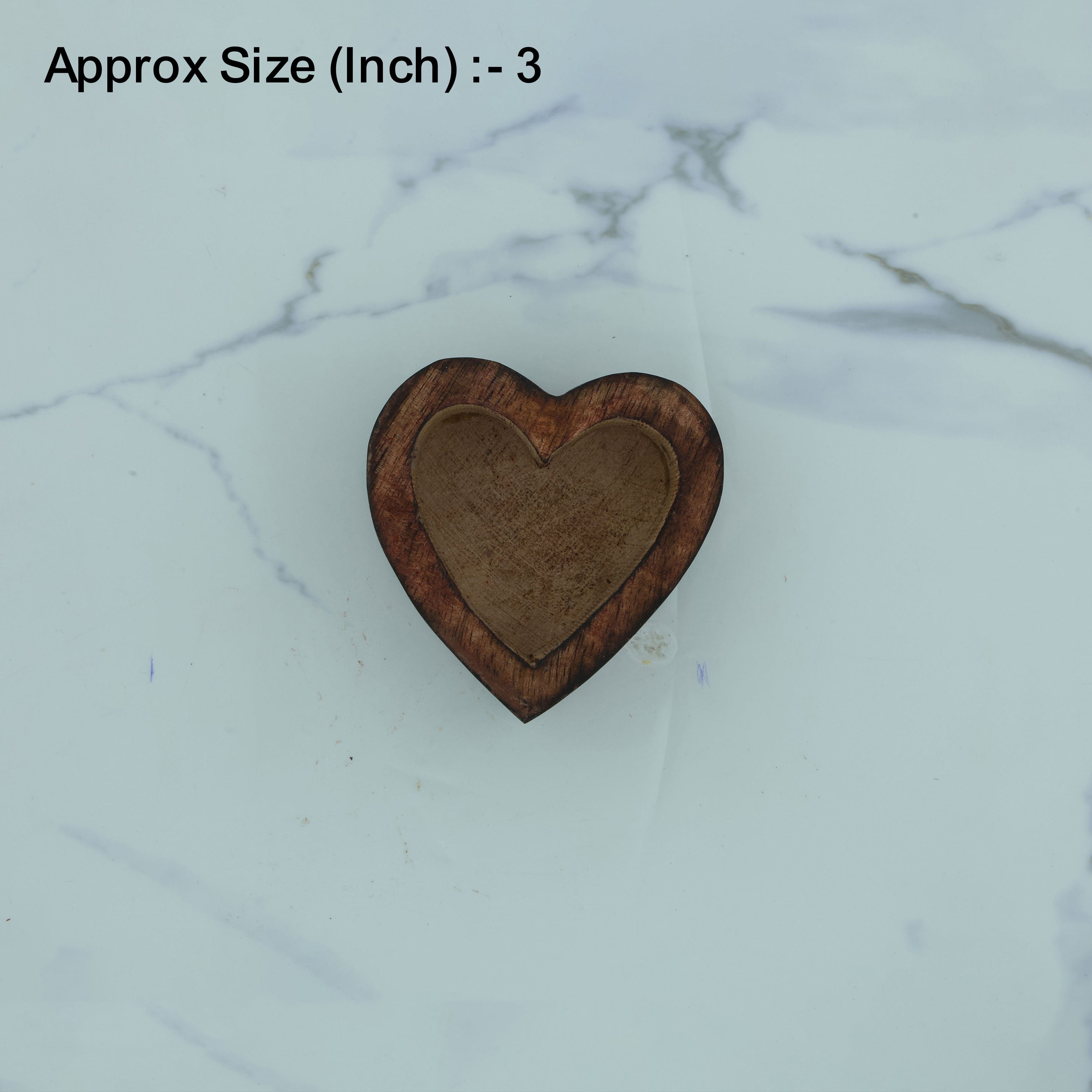 Wooden Candle Heart Bowl