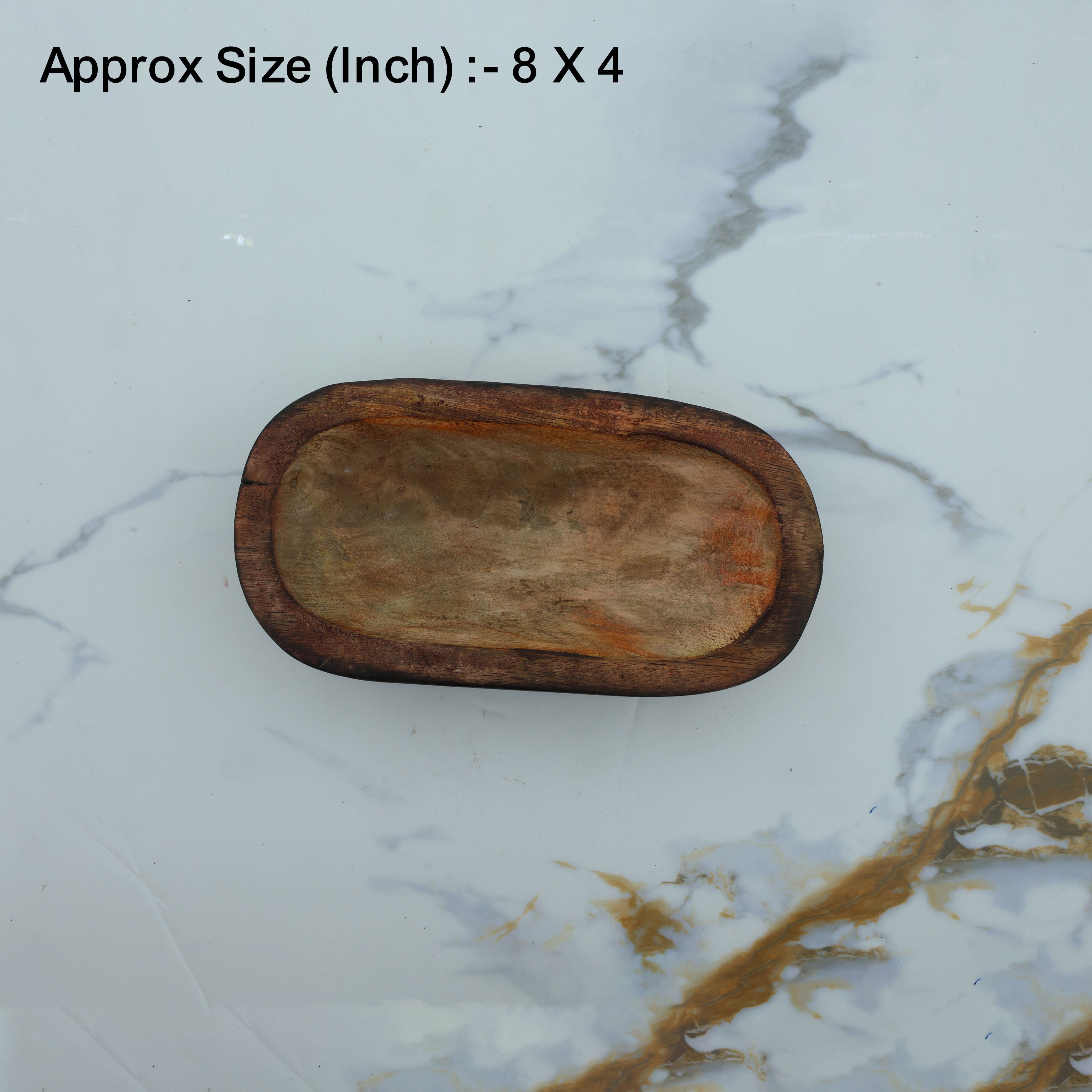 Wooden Candle Oval Bowl