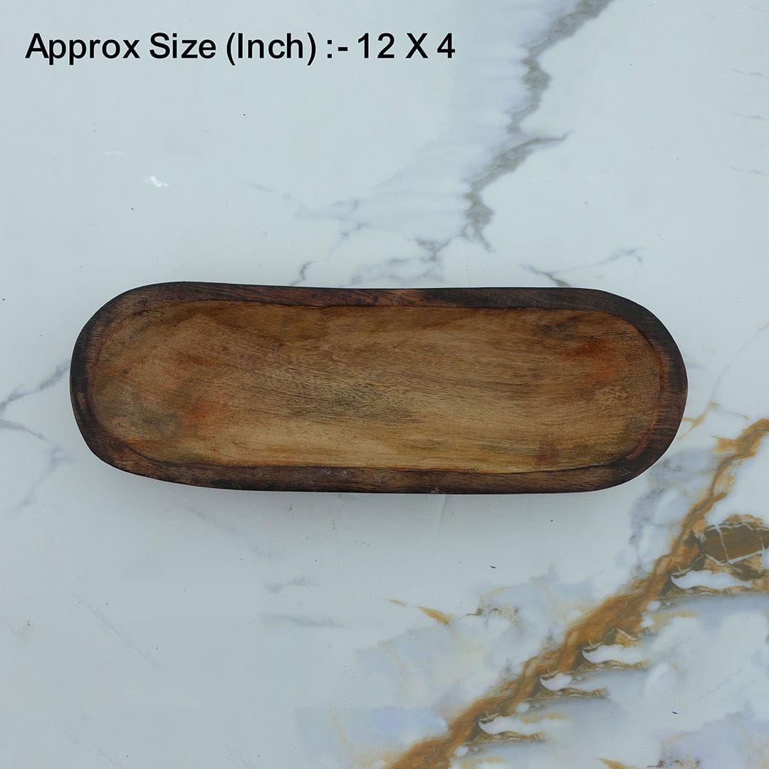 Wooden Candle Oval Bowl