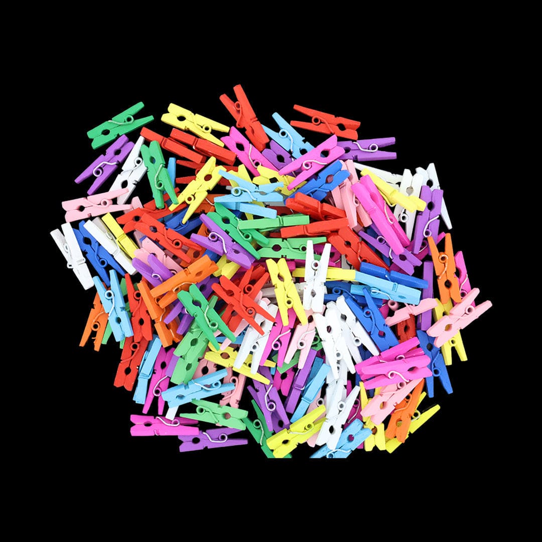 3Cm Multi Colour Wooden Clip (approx 500pcs)