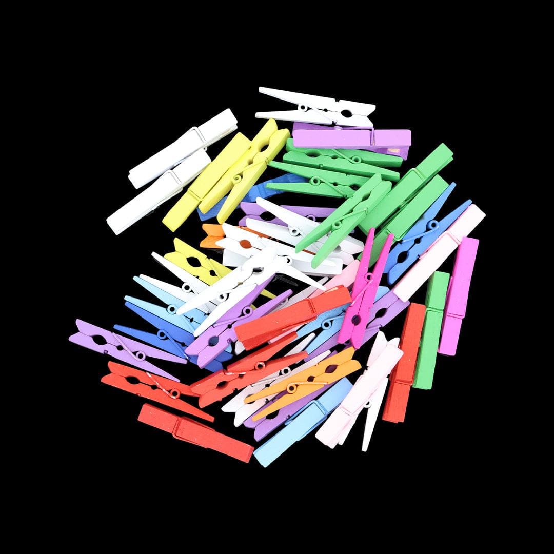 3.5Cm Multi Colour Wooden Clip (approx 500pcs)