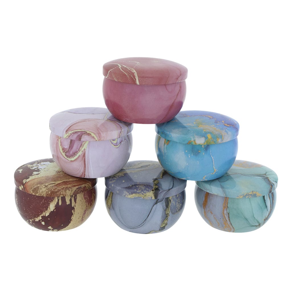 6 Pcs Marble Pattem Candle Display Jar